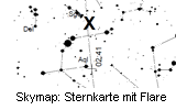 Skymap: Sternkarte mit Flare